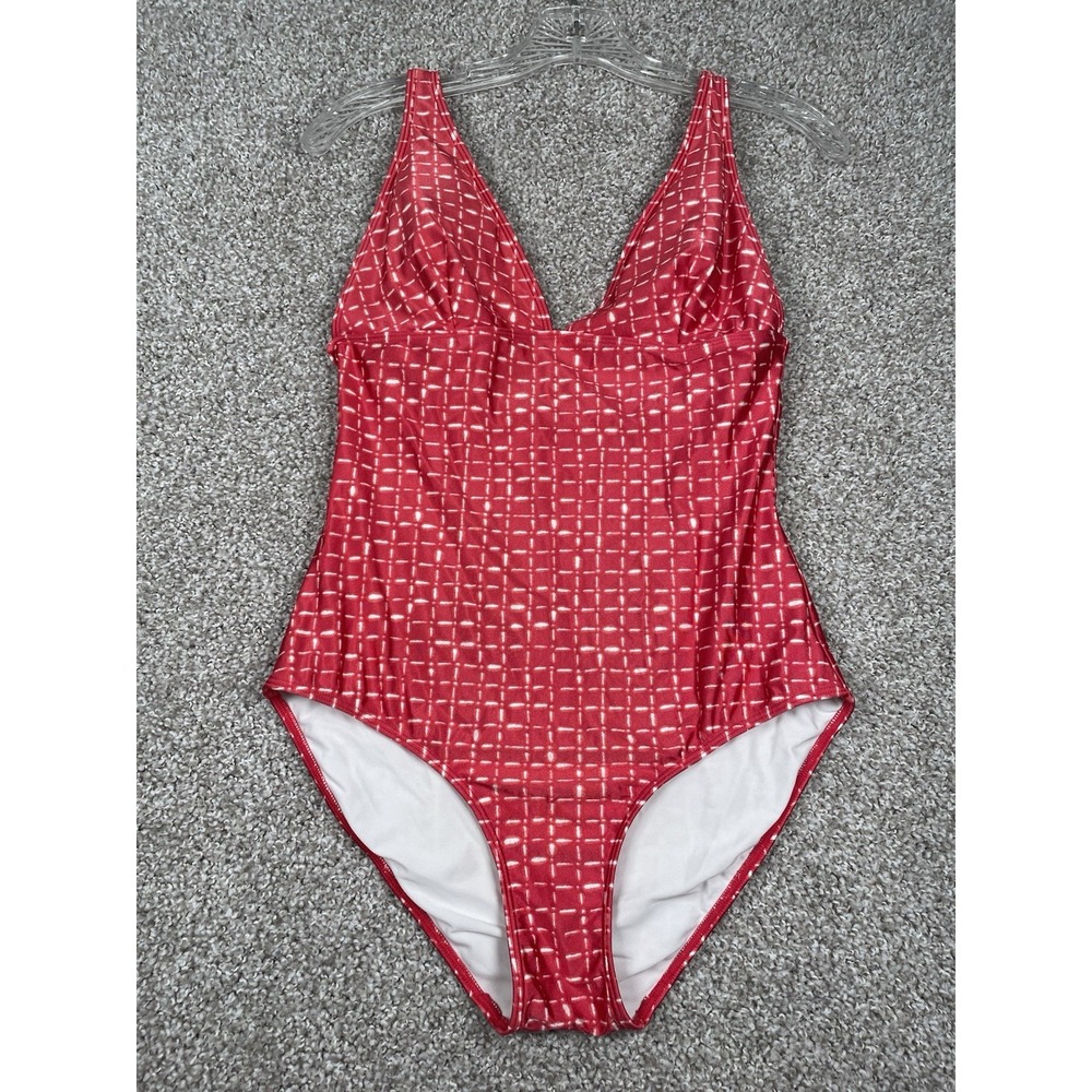 Vineyard Vines Tie Dye Lighthouse Red One-Piece Swimsuit Womens Sz Medium